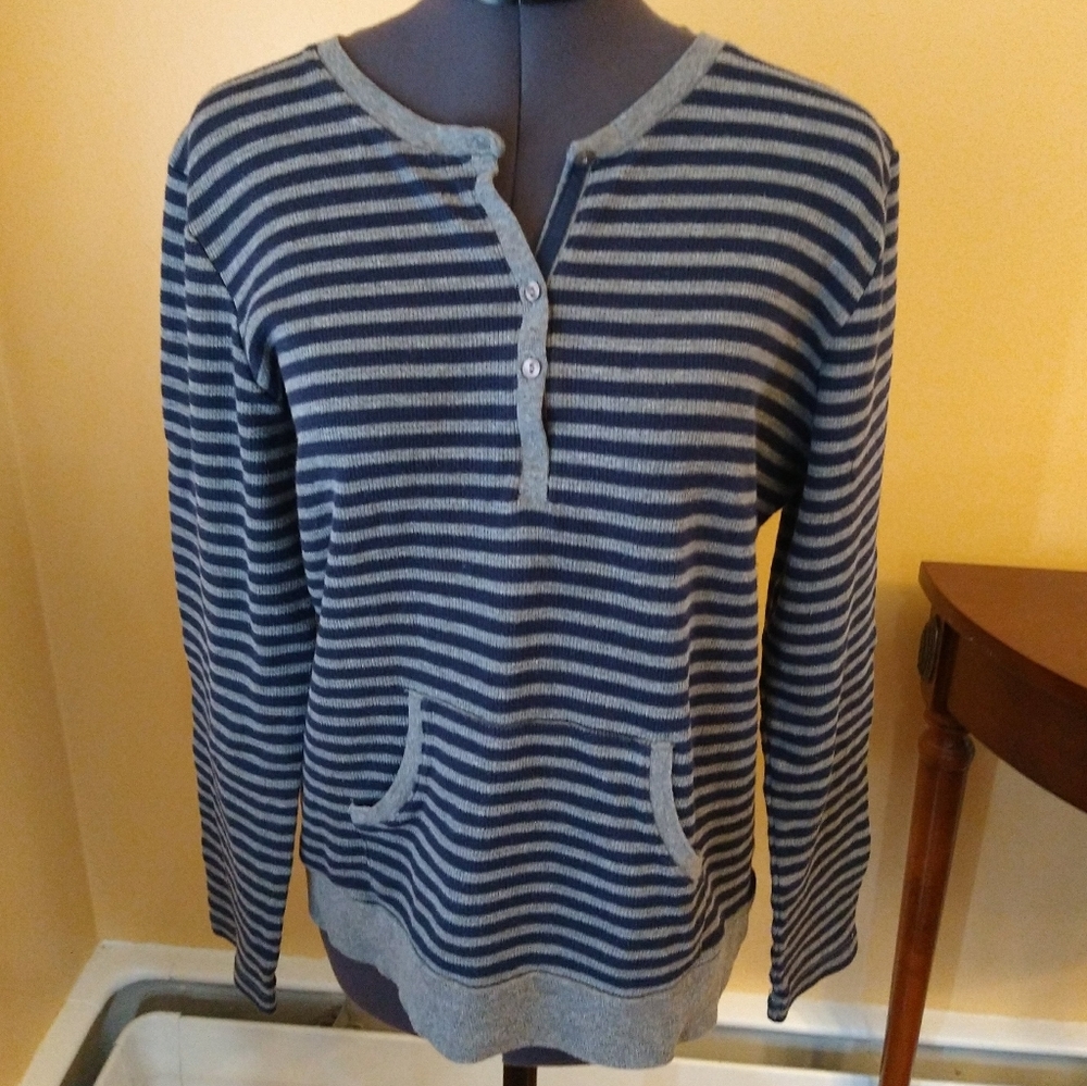 Jockey Thermals striped crew neck sweater, size M